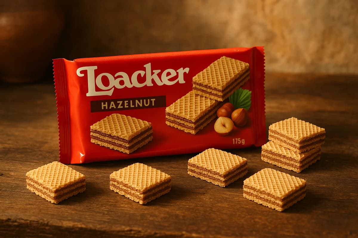 Loacker Hazelnut wafer deal at Roj Market in Lincoln, Nebraska.