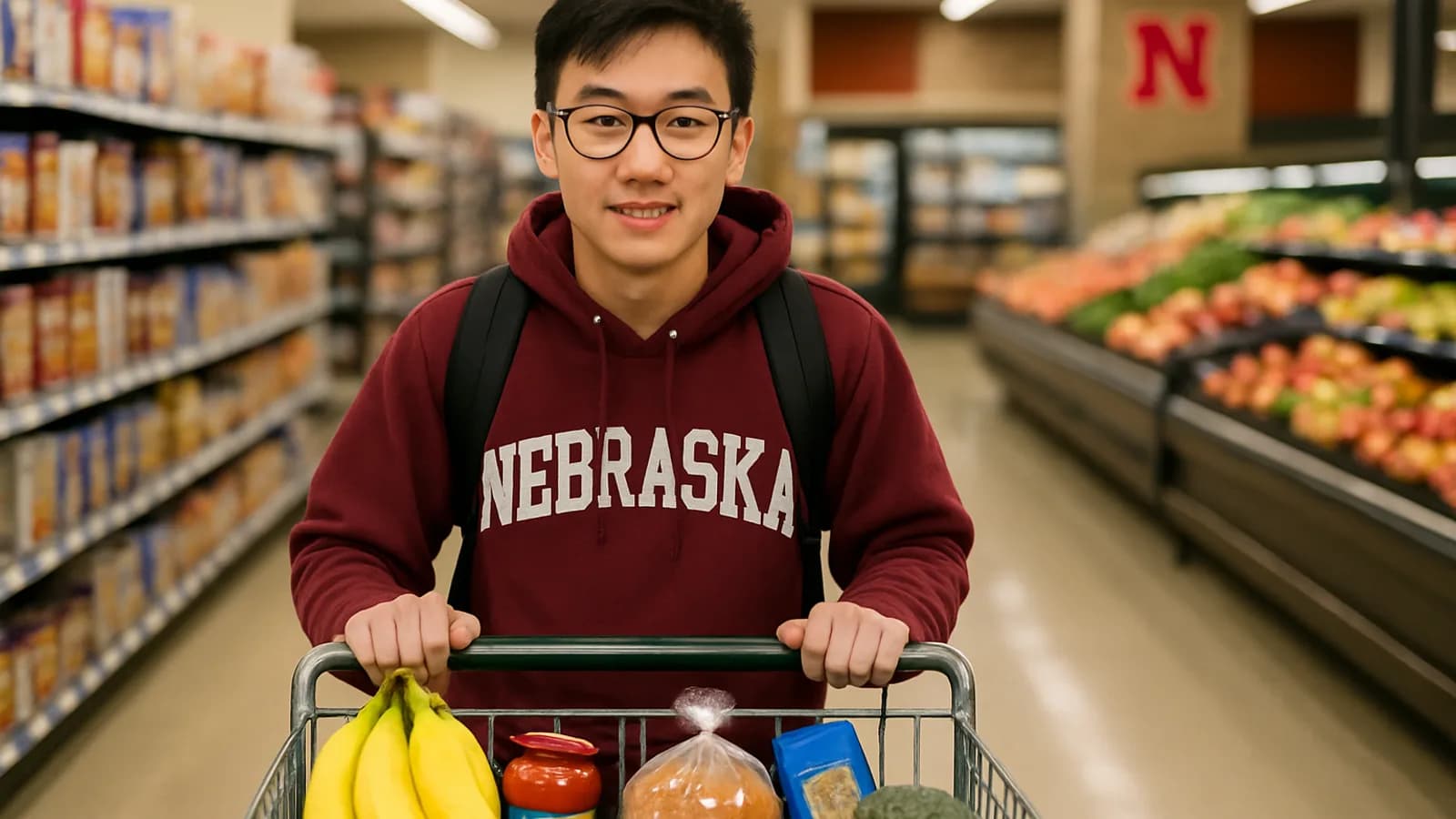 International student grocery planning near UNL at Roj Market